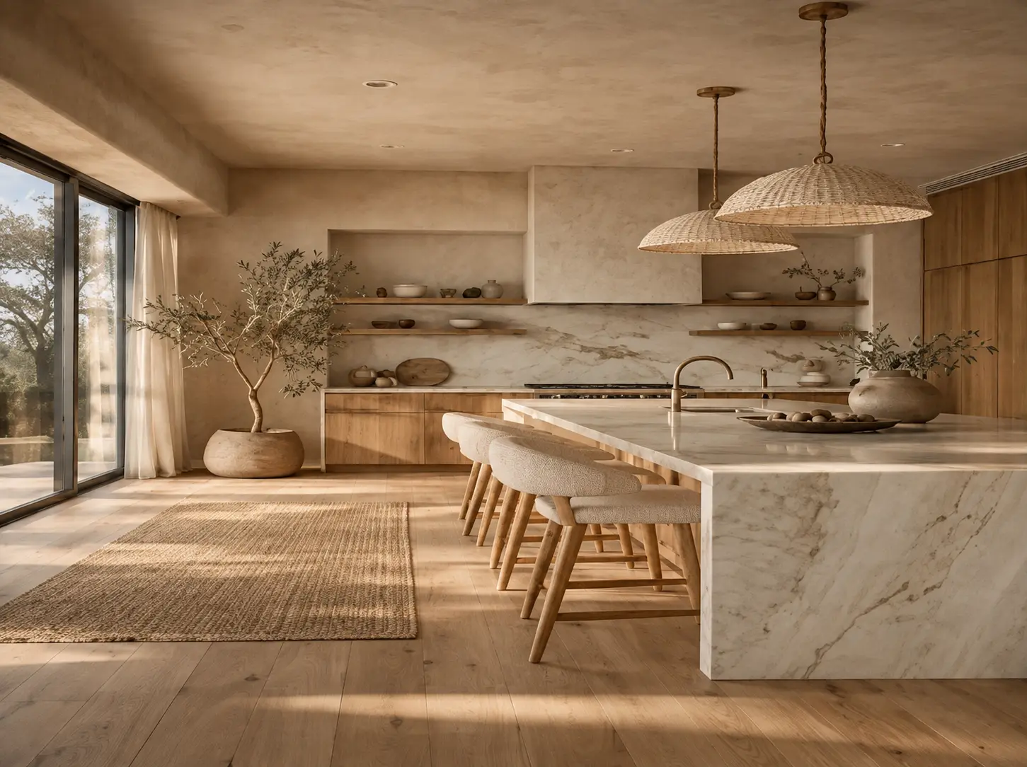 Design Inspiration — fresh kitchen with marble counters and soft white cabinetry